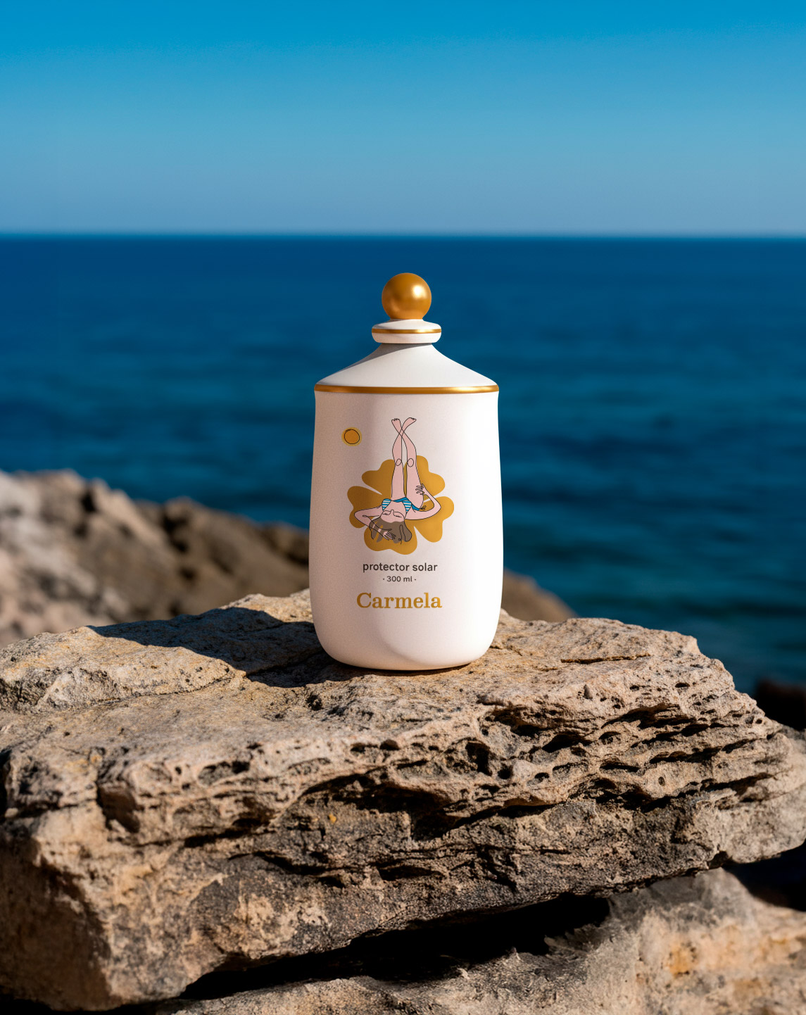 Envase de protector solar de Cosméticos Carmela