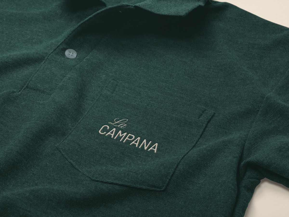 Camiseta de trabajo para la identidad visual de La Campana