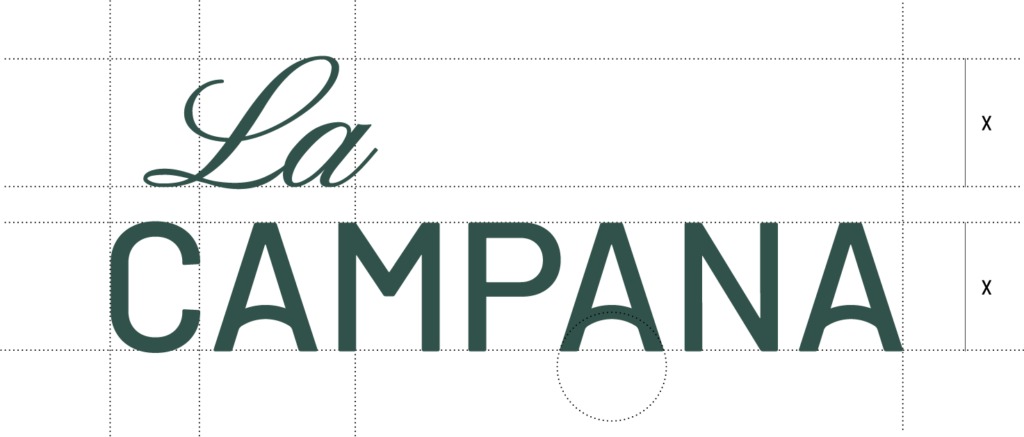 Construcción del logotipo para la identidad visual del hostal La Campana en Toledo