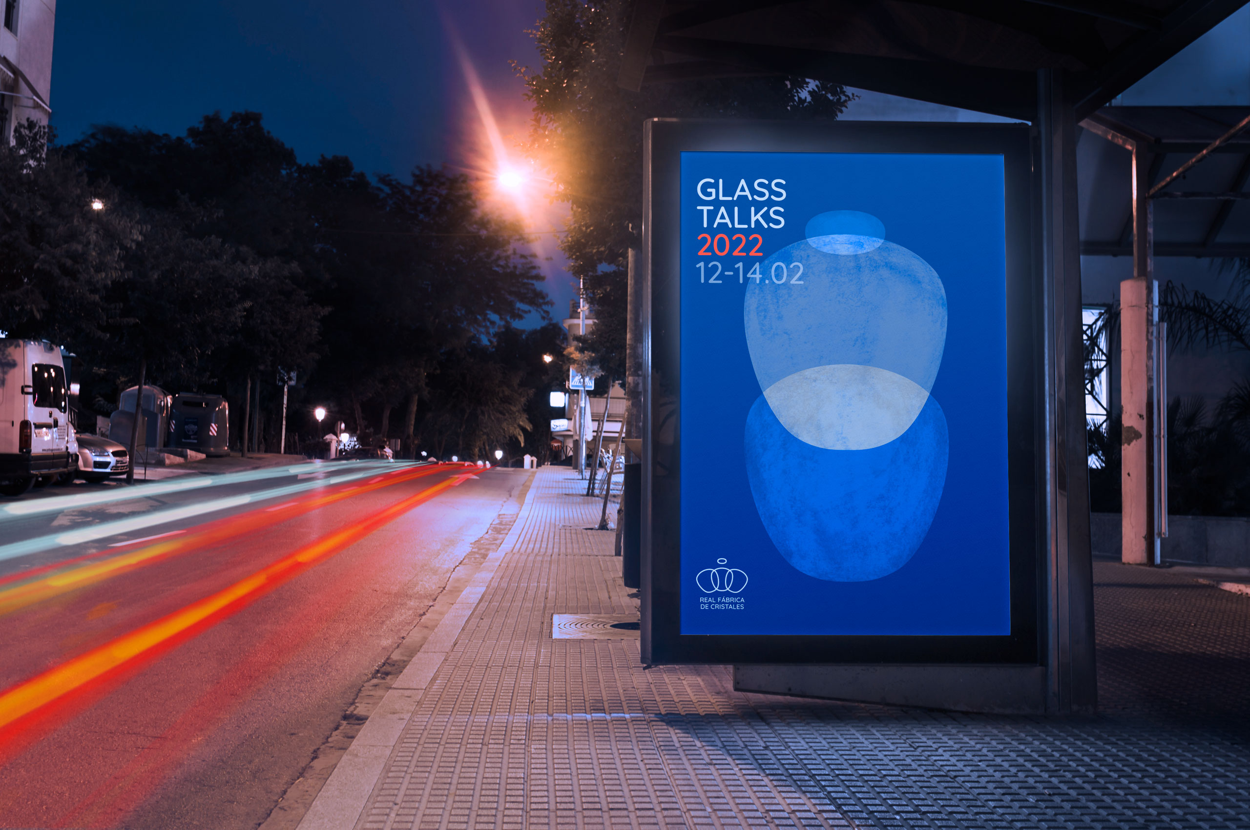 Marquesina publicitaria para la Real Fábrica de Cristales