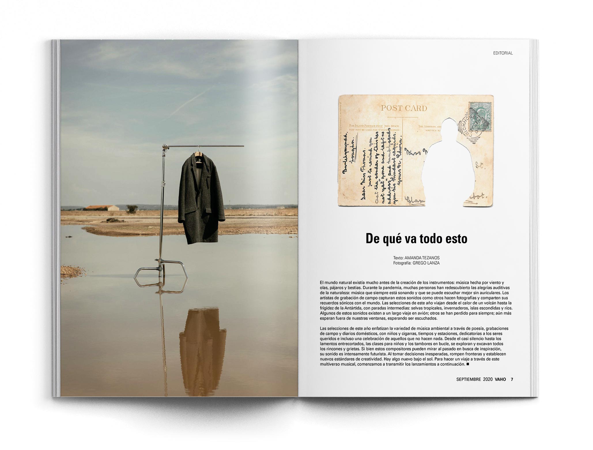 Página interior del editorial de la revista Vaho