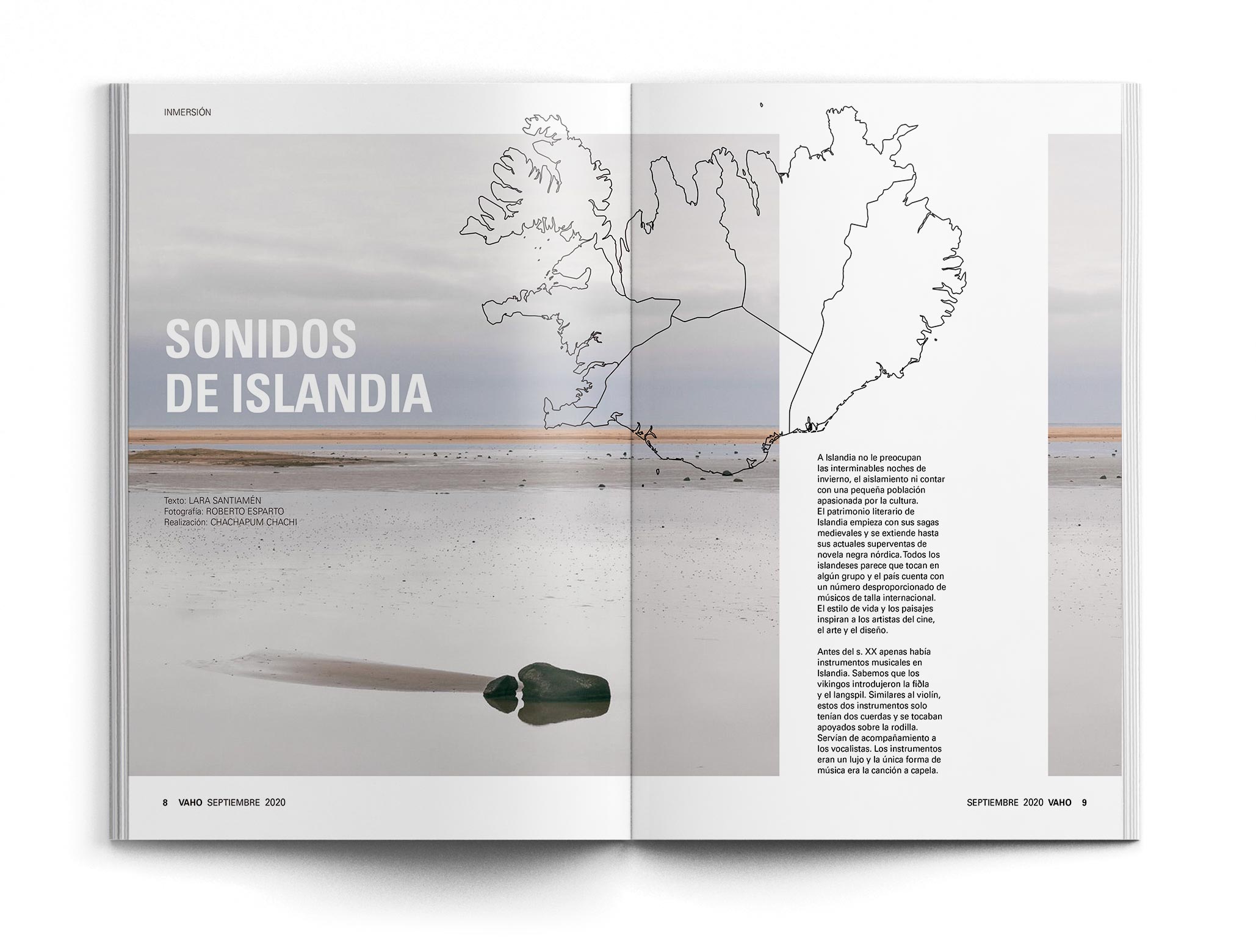 Páginas interiores de reportaje de la revista Vaho