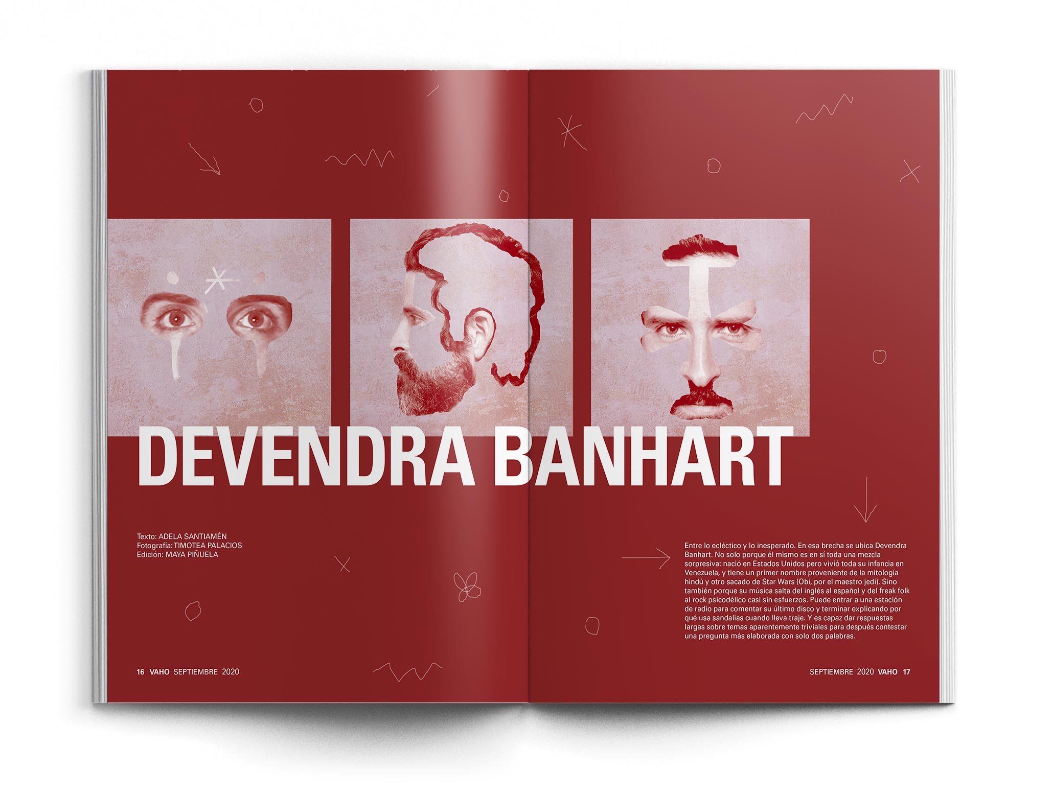 Portadilla de entrevista de la revista Vaho