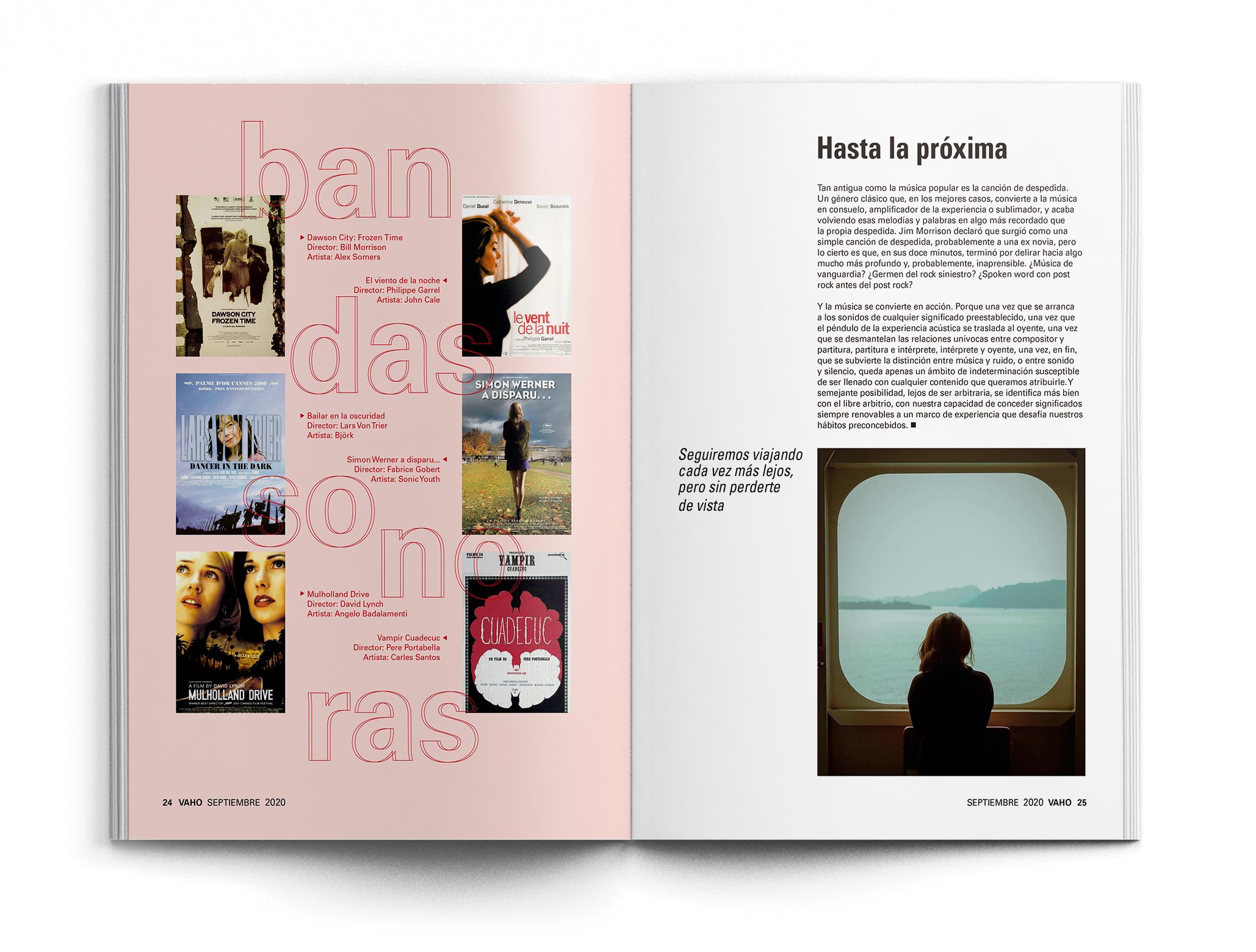 Maquetación de la página de cierre de la revista Vaho